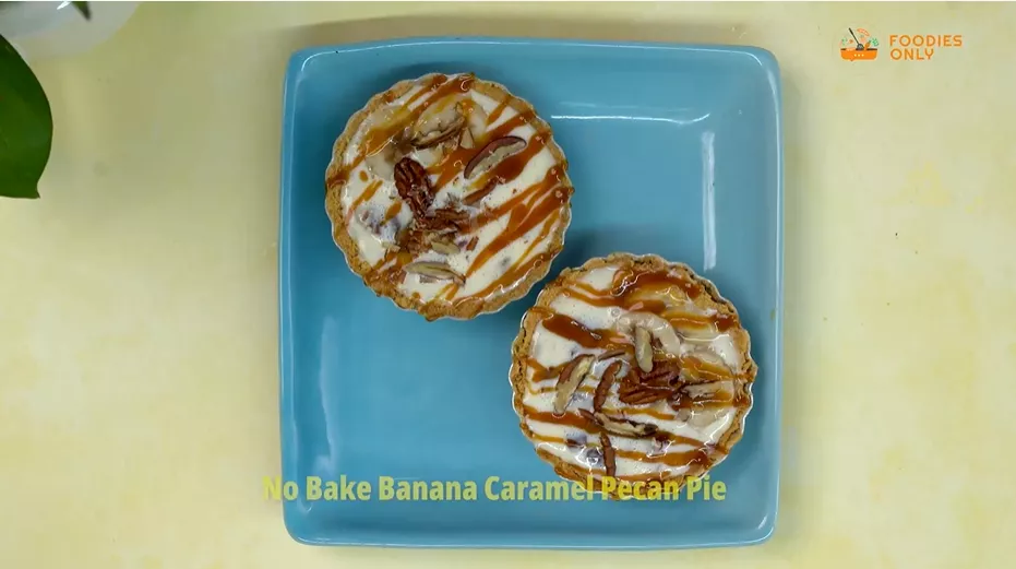 No Bake Banana Caramel Pecan Pie Recipe